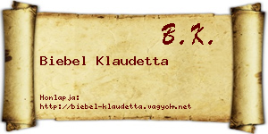 Biebel Klaudetta névjegykártya